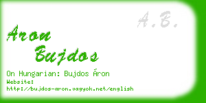 aron bujdos business card
